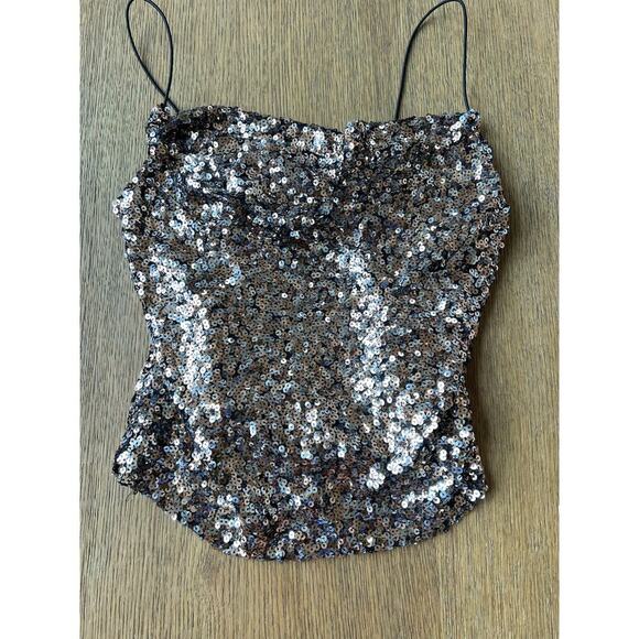 Thirty Thirty Sequin Cowl Neck Top Size Small New with tags! - Picture 3 of 5